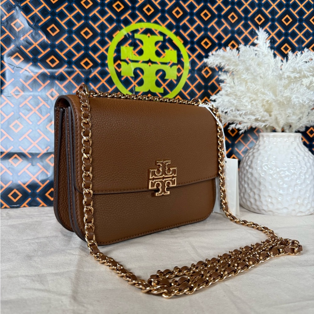 NWT Tory Burch Britten Small Adjustable Shoulder Bag 140987 Moose $575